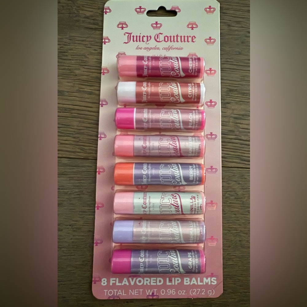 Juicy Couture Assorted Flavored Lip Balm Set of 8